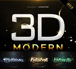 极品PS图层样式－时尚的3D文本效果：Modern 3D Text Effects GO.5